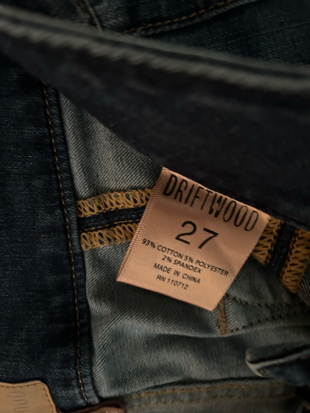 Driftwood Kelly Jeans Dark Wash Size 27, Carried w/Free People - Picture 6 of 8